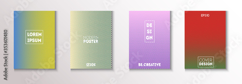 Wavy Minimal Cover Vector Set. Cool Technology Wallpaper. Trendy 