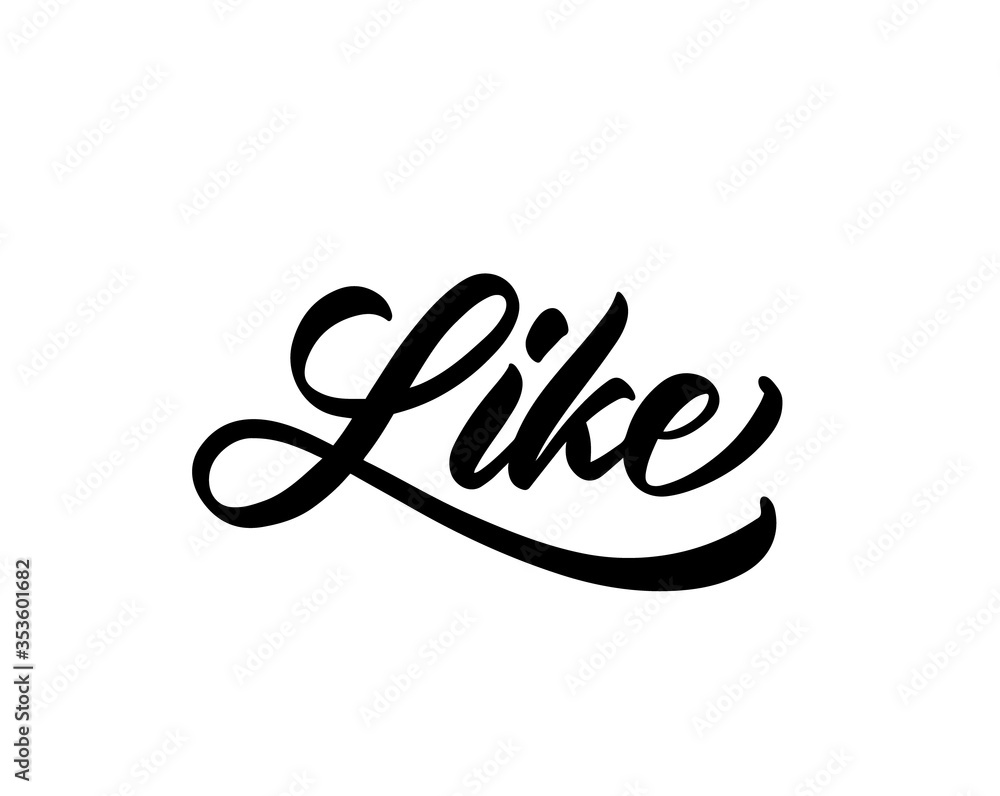Like word. Hand lettering design for print on clothes, t-shirt, hoody. Modern calligraphy. Like word. Hand lettering design for print on clothes, t-shirt, hoody. Modern calligraphy.