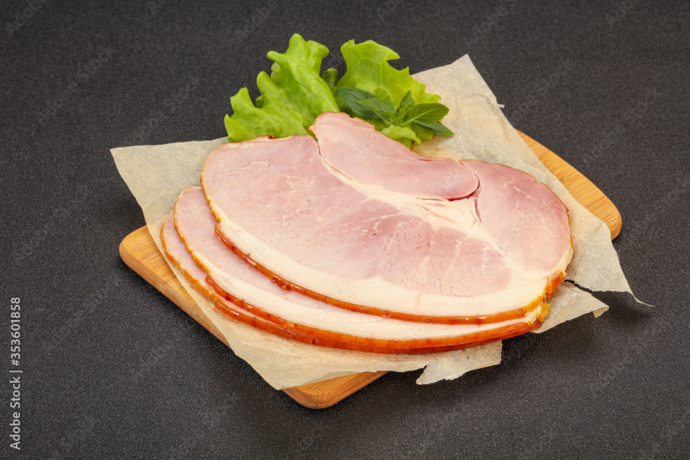 Sliced pork belly over board Sliced pork belly over board