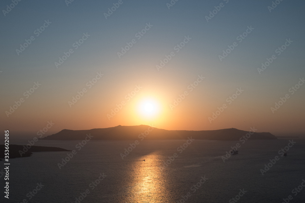 Fototapeta premium Coucher de soleil Santorini Grèce