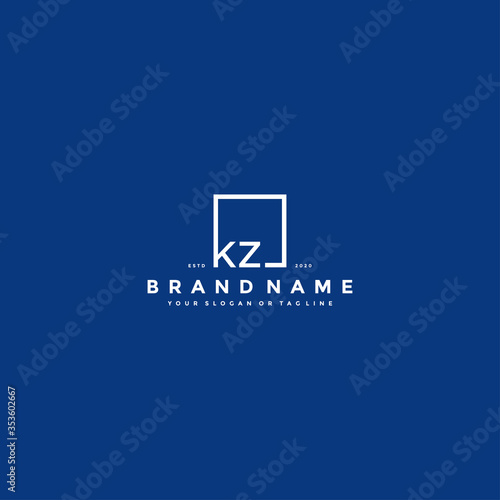 letter KZ logo design vector photo