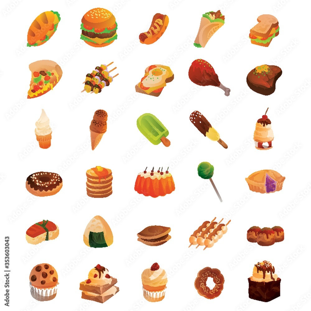 Set of food icons Set of food icons