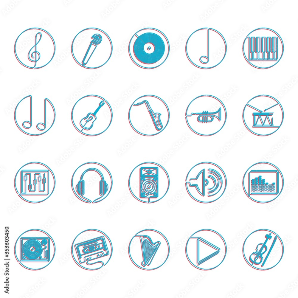 © captainvector - Collection of music icons