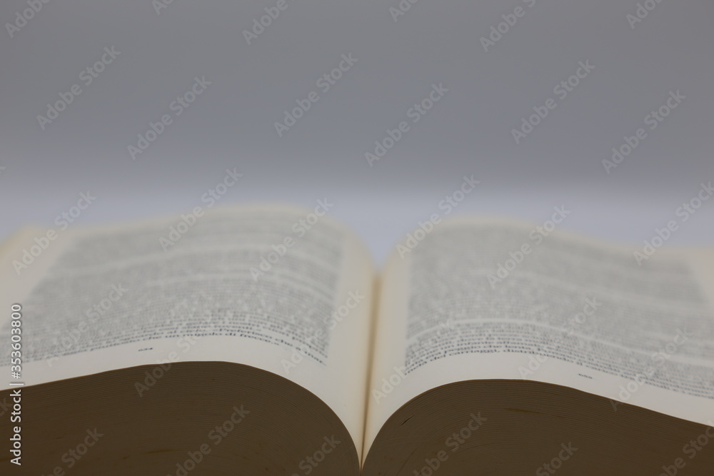 Fototapeta premium old open book on white background