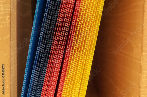 Colorful corrugated plastic board background