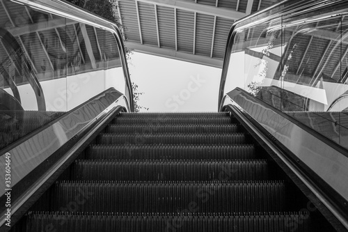 Escalator in the shopping center