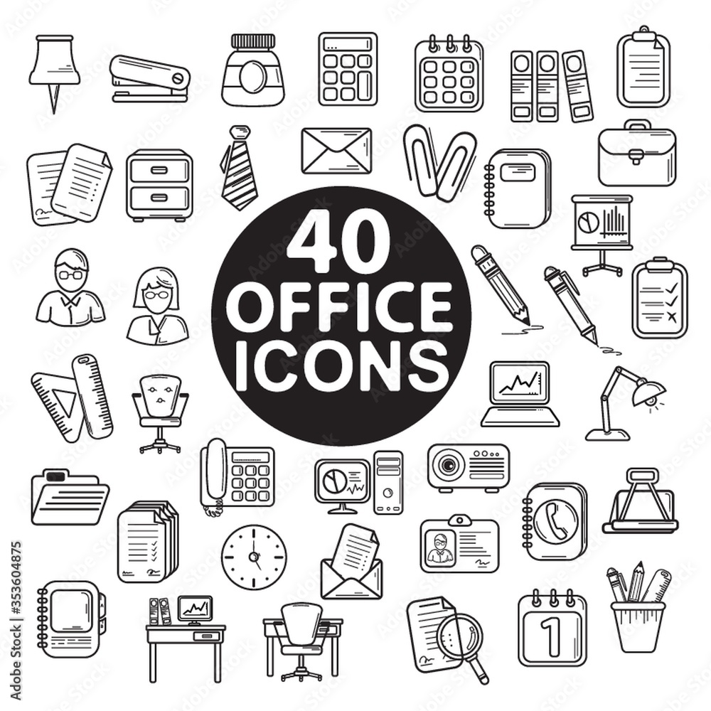 Set of office icons Set of office icons