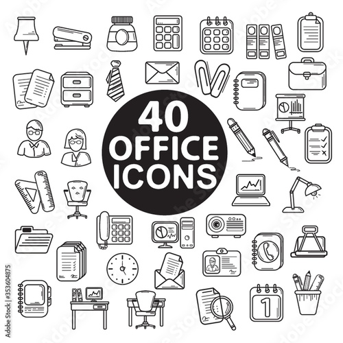 Set of office icons