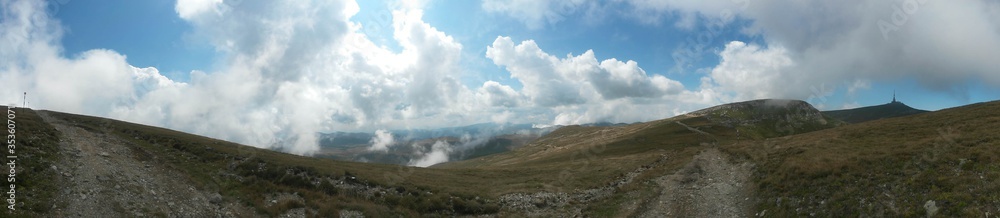 beautiful clouds seen from the top of the mountain 