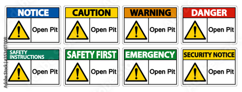 Open Pit Sign Isolate On White Background,Vector Illustration EPS.10