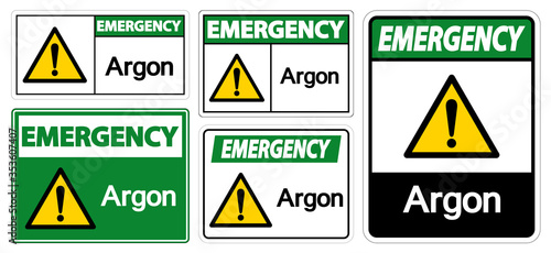 Emergency Argon Symbol Sign Isolate On White Background,Vector Illustration EPS.10