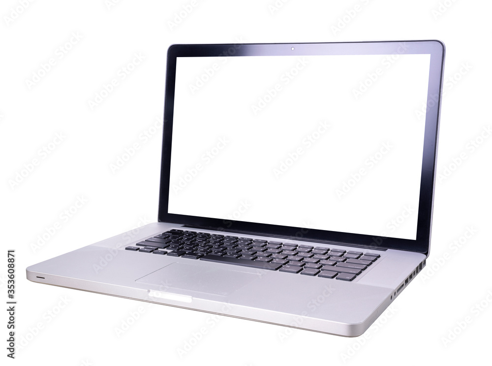 Notebook or laptop with empty space Isolated on white background, Laptop or notebook on white With clipping path Notebook or laptop with empty space Isolated on white background, Laptop or notebook on white With clipping path