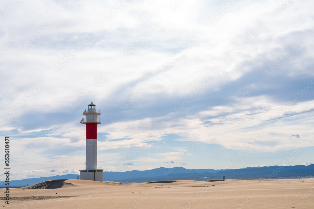 DELTA DE L'EBRE, TARRAGONA, CATALUNYA, SPAIN - JUNE 5, 2019: Beach of DELTA DE L'EBRE, TARRAGONA, CATALUNYA, SPAIN - JUNE 5, 2019: Beach of
