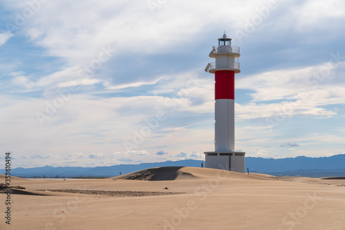 DELTA DE L'EBRE, TARRAGONA, CATALUNYA, SPAIN - JUNE 5, 2019: Beach of 