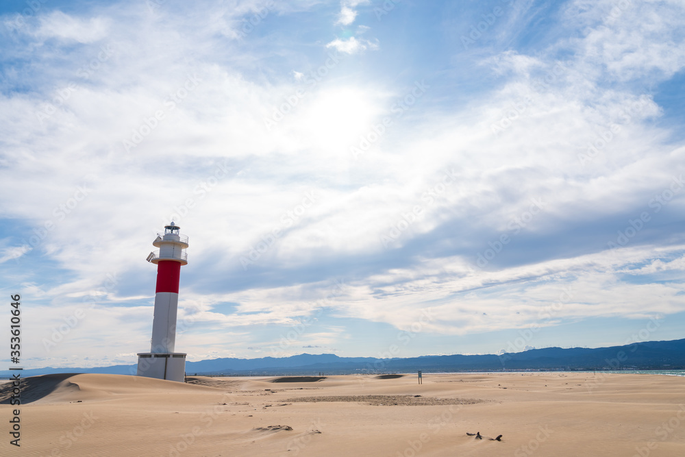 DELTA DE L'EBRE, TARRAGONA, CATALUNYA, SPAIN - JUNE 5, 2019: Beach of 