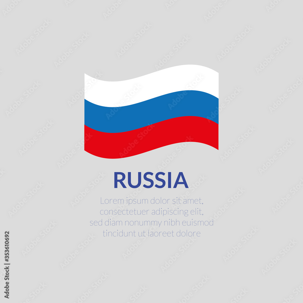 Russian flag is isolated on a gray background. Constitution day. day of Russia. June 12.