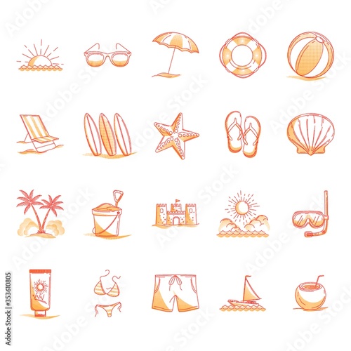 Collection of beach icons