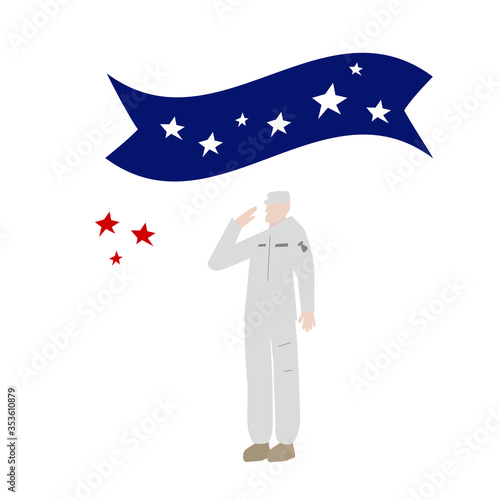 Officer of USS military. Celebration of the air force. Father's day.