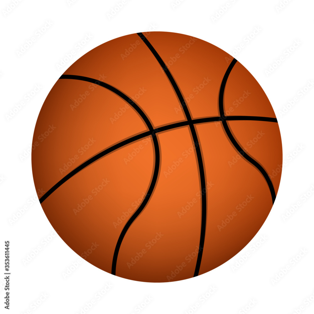 Basketball ball, isolated, vector illustration.