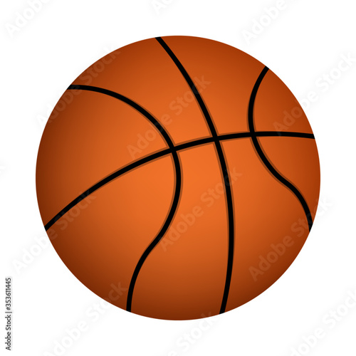 Basketball ball, isolated, vector illustration.
