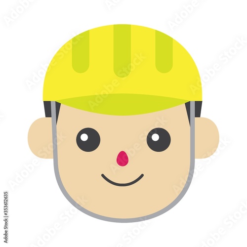 Boy wearing helmet