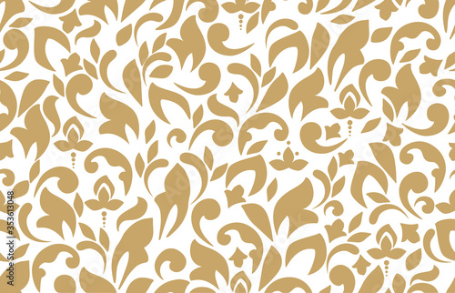 Vector beautiful damask pattern. Royal pattern with floral ornament. Seamless wallpaper with a damask pattern.