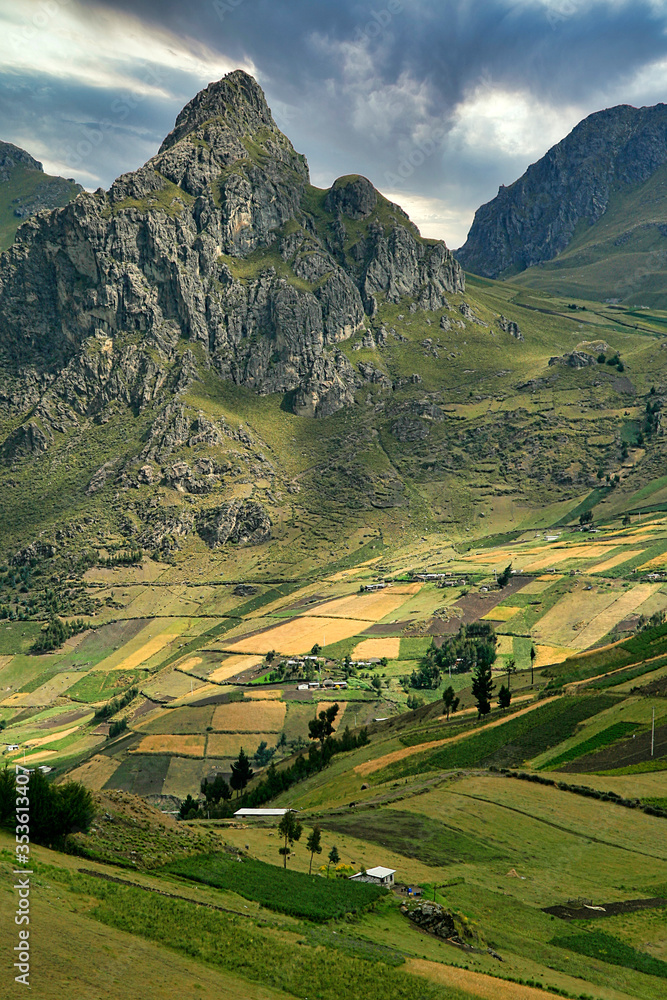 Obraz premium Hills and Valleys Landscape, Ecuadorian Andes, Ecuador, America