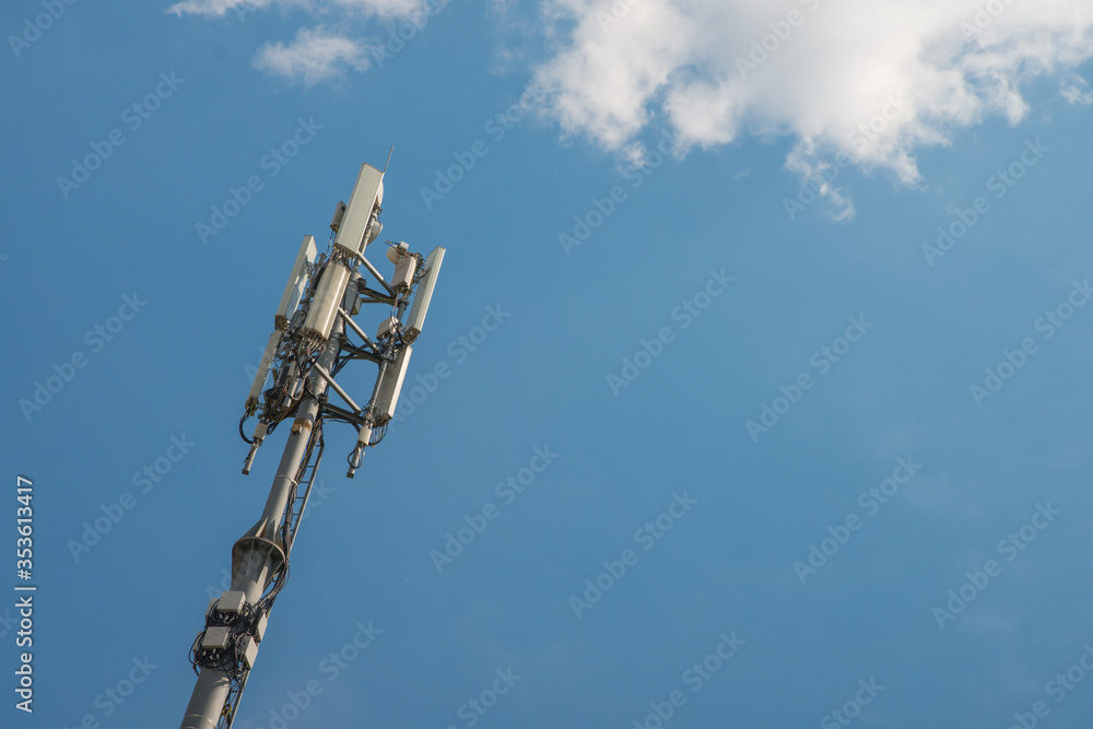 3G, 4G, 5G Fast speed Wireless internet connection communication station on the cloudy dramatic sky. copy space for text 3G, 4G, 5G Fast speed Wireless internet connection communication station on the cloudy dramatic sky. copy space for text