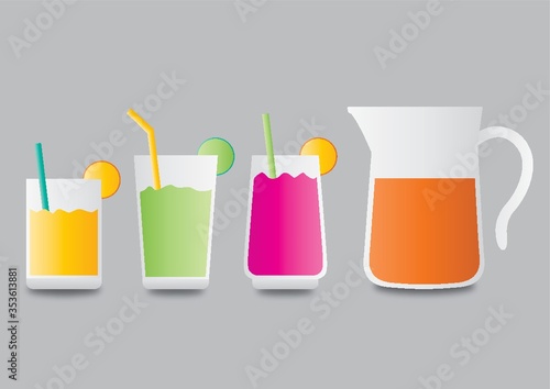 Juice glasses and jug