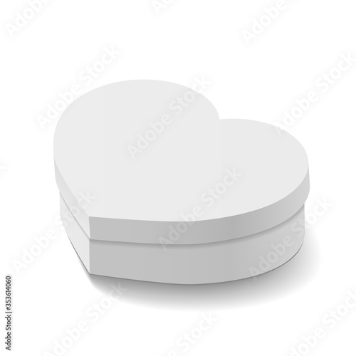 Box mockup love heart shape