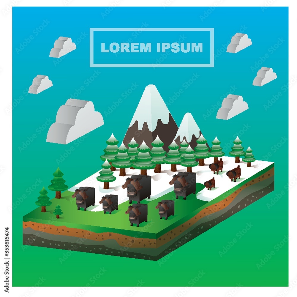 Isometric farm