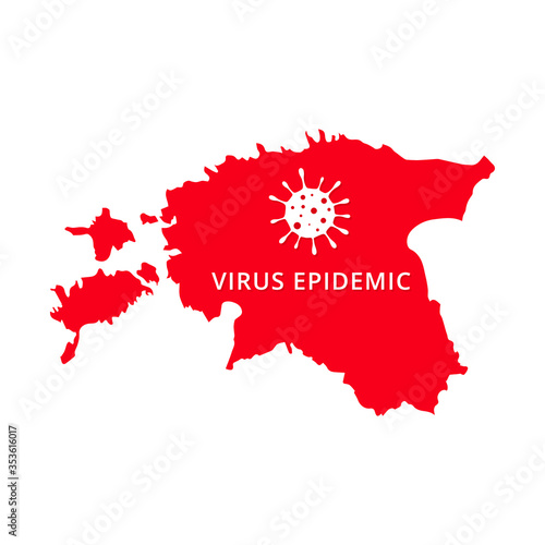 Estonia Virus Epidemic country of Europe, European map illustration, vector isolated on white background