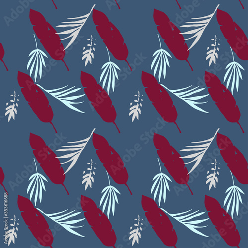 Funky Tropical Vector Seamless Pattern. Beautiful Male Shirt Female Dress Texture. Dandelion Banana Leaves 