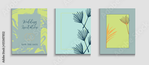 Abstract Retro Vector Flyers Set. Geometric Border Pattern. Noble 