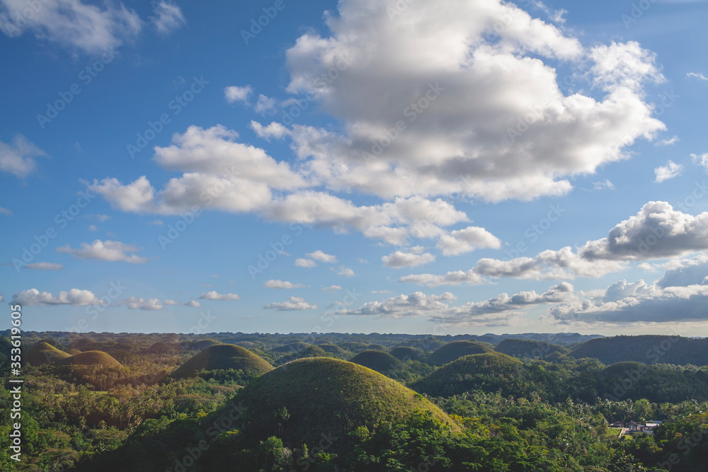 Beautiful scenery of the Chocolate Hills in Bohol, Philippines