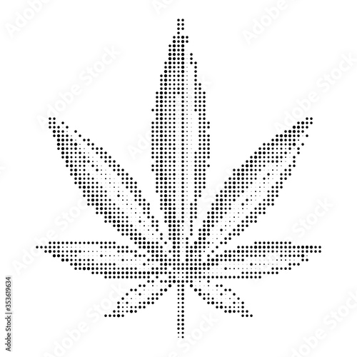 Halfton hemp leaf