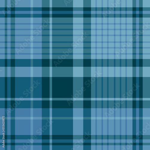 Seamless pattern in discreet dark blue colors for plaid, fabric, textile, clothes, tablecloth and other things. Vector image.