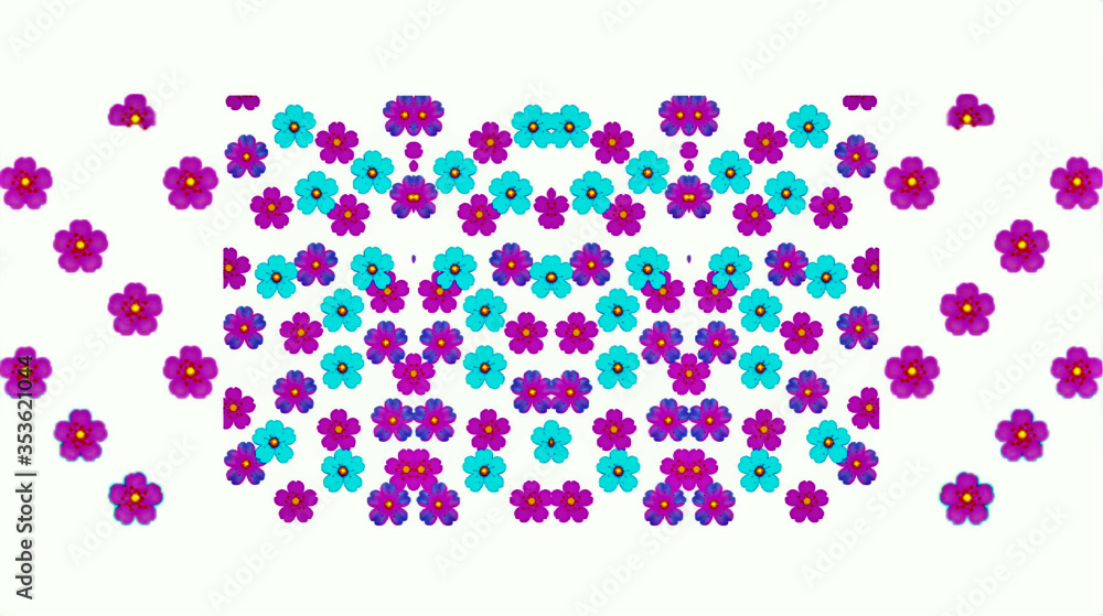 vector illustration of a floral set on a white abstract background