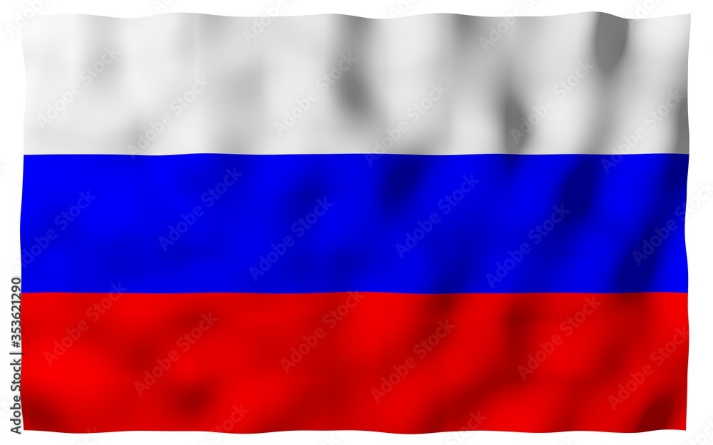 Waving flag of the Russian Federation. The National. State symbol of the Russia. 3D illustration Waving flag of the Russian Federation. The National. State symbol of the Russia. 3D illustration