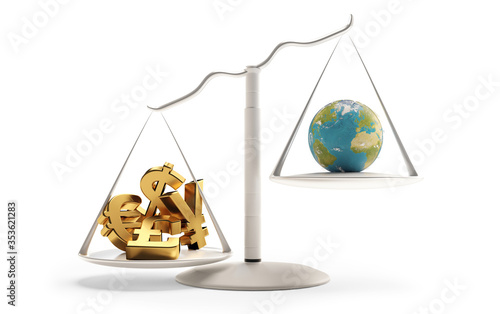 a scale with money and plan...