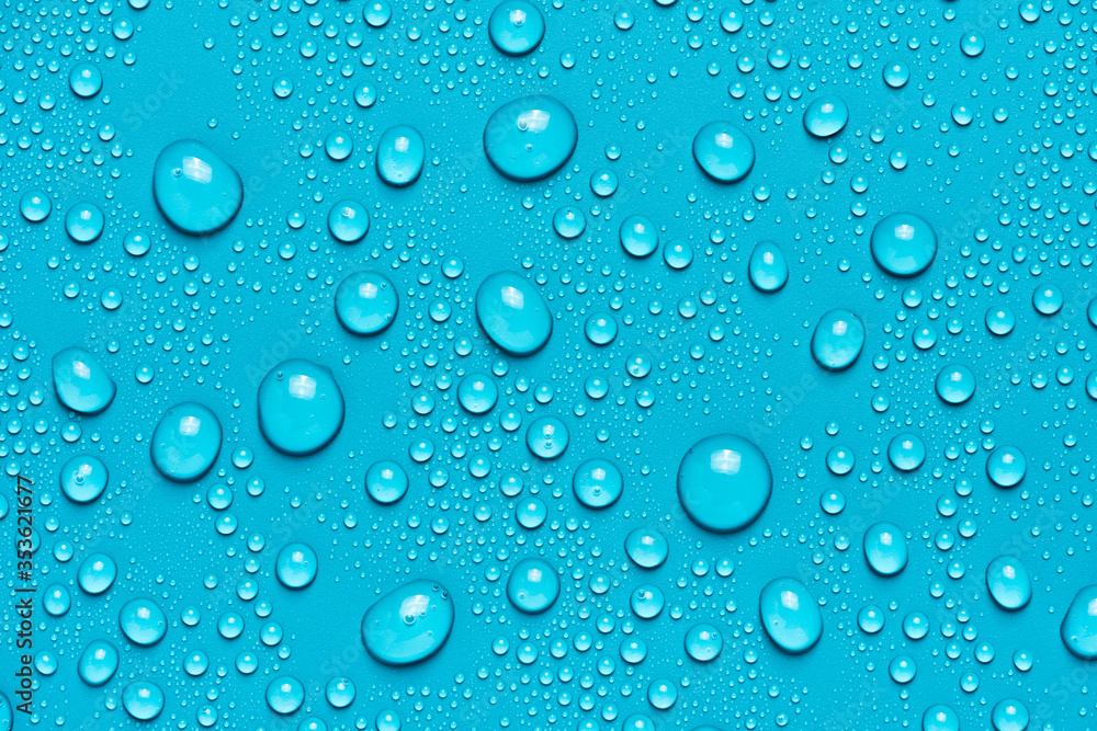 abstract water drop on blue green texture background