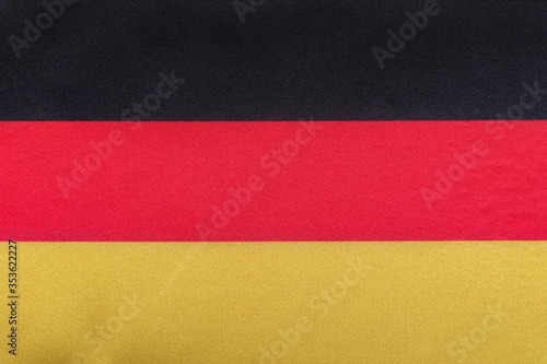 National flag of Germany close up. Tricolor flag of black  red  yellow