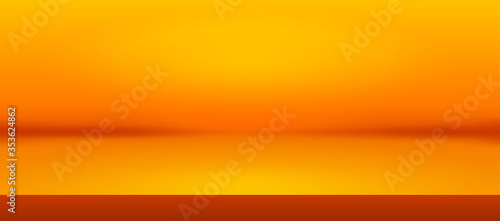 Realistic Orange Background. With well-drawn smooth gradients. Suitable layout for object presentation. Bright luxury space. It can also be a banner. Easy to edit and customize. Vector Illustrator EPS