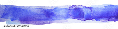 watercolor texture background strip blue watercolor. Detail with place for text.