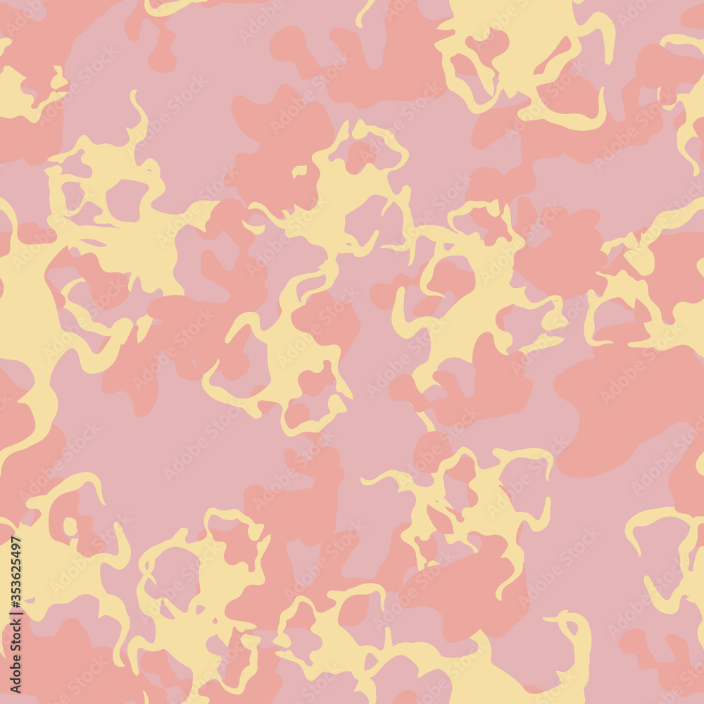 UFO camouflage of various shades of pink and yellow colors