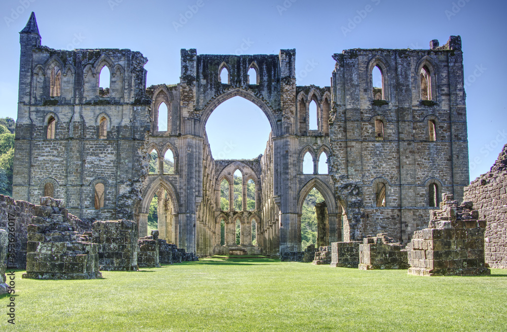 Fototapeta premium arcs at abbey ruins in North York moors national Park