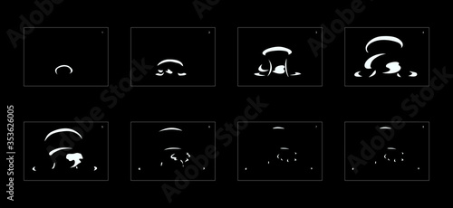 Explosion Smoke effect. Explosion Animation effect. Animation Sprite sheet for games, cartoon or animation. vector style animation effect 1103.
