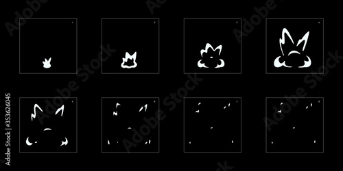 Explosion Smoke effect. Explosion Animation effect. Animation Sprite sheet for games, cartoon or animation. vector style animation effect 1115.