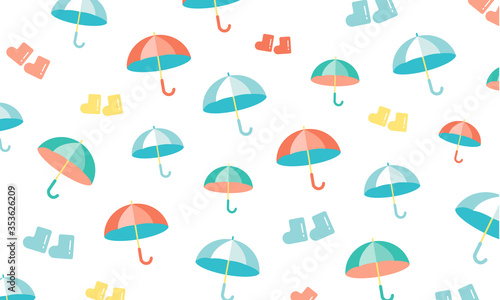 雨の日 傘 パターン デザイン