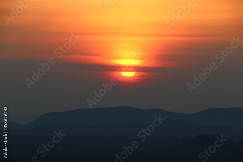 Coucher de soleil Pidurangala Sigiriya Sri Lanka 